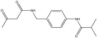 N-{[4-(2-methylpropanamido)phenyl]methyl}-3-oxobutanamide 化学構造式