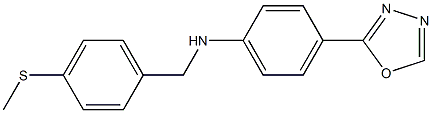 N-{[4-(methylsulfanyl)phenyl]methyl}-4-(1,3,4-oxadiazol-2-yl)aniline,,结构式