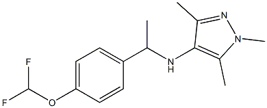 N-{1-[4-(difluoromethoxy)phenyl]ethyl}-1,3,5-trimethyl-1H-pyrazol-4-amine,,结构式