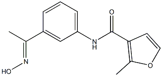 N-{3-[(1E)-N-hydroxyethanimidoyl]phenyl}-2-methyl-3-furamide 化学構造式