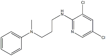 N-{3-[(3,5-dichloropyridin-2-yl)amino]propyl}-N-methylaniline 化学構造式