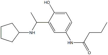 N-{3-[1-(cyclopentylamino)ethyl]-4-hydroxyphenyl}butanamide 结构式