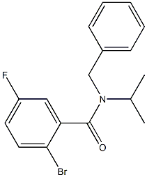 N-benzyl-2-bromo-5-fluoro-N-(propan-2-yl)benzamide 化学構造式
