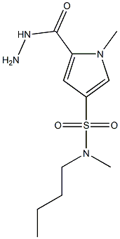 N-butyl-5-(hydrazinocarbonyl)-N,1-dimethyl-1H-pyrrole-3-sulfonamide 化学構造式