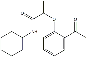 N-cyclohexyl-2-(2-acetylphenoxy)propanamide 结构式