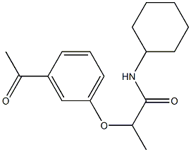 N-cyclohexyl-2-(3-acetylphenoxy)propanamide Structure