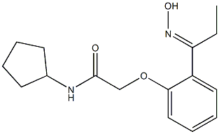 N-cyclopentyl-2-{2-[1-(hydroxyimino)propyl]phenoxy}acetamide Struktur