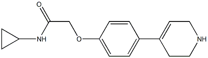 N-cyclopropyl-2-[4-(1,2,3,6-tetrahydropyridin-4-yl)phenoxy]acetamide,,结构式