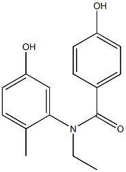 N-ethyl-4-hydroxy-N-(5-hydroxy-2-methylphenyl)benzamide Struktur