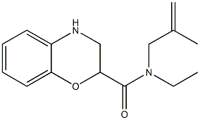 N-ethyl-N-(2-methylprop-2-enyl)-3,4-dihydro-2H-1,4-benzoxazine-2-carboxamide Struktur