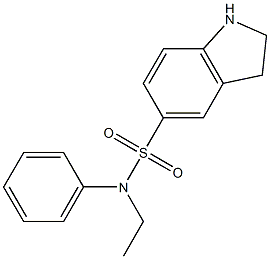 N-ethyl-N-phenyl-2,3-dihydro-1H-indole-5-sulfonamide 结构式