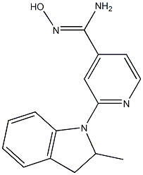 N'-hydroxy-2-(2-methyl-2,3-dihydro-1H-indol-1-yl)pyridine-4-carboximidamide,,结构式