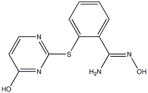 N'-hydroxy-2-[(4-hydroxypyrimidin-2-yl)sulfanyl]benzene-1-carboximidamide,,结构式