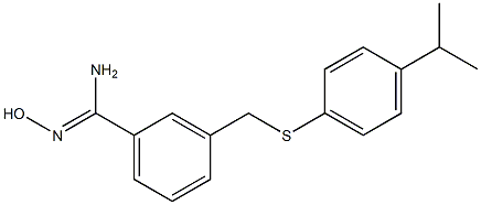 N'-hydroxy-3-({[4-(propan-2-yl)phenyl]sulfanyl}methyl)benzene-1-carboximidamide,,结构式