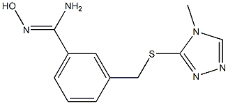 N'-hydroxy-3-{[(4-methyl-4H-1,2,4-triazol-3-yl)sulfanyl]methyl}benzene-1-carboximidamide 化学構造式