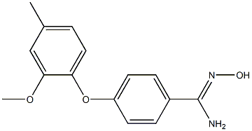 N'-hydroxy-4-(2-methoxy-4-methylphenoxy)benzene-1-carboximidamide 化学構造式