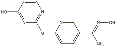 N'-hydroxy-6-[(4-hydroxypyrimidin-2-yl)sulfanyl]pyridine-3-carboximidamide 结构式