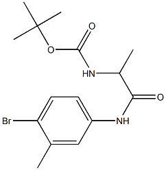 tert-butyl N-{1-[(4-bromo-3-methylphenyl)carbamoyl]ethyl}carbamate Struktur