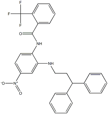 N-[2-(3,3-Diphenyl-propylamino)-4-nitro-phenyl]-2-trifluoromethyl-benzamide Structure