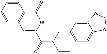 3-Isoquinolinecarboxamide,  N-(1,3-benzodioxol-5-ylmethyl)-N-ethyl-1,2-dihydro-1-oxo- Structure