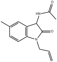 Acetamide,  N-[2,3-dihydro-5-methyl-2-oxo-1-(2-propen-1-yl)-1H-indol-3-yl]- 化学構造式