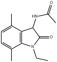 Acetamide,  N-(1-ethyl-2,3-dihydro-4,7-dimethyl-2-oxo-1H-indol-3-yl)- 化学構造式