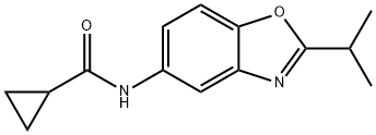 Cyclopropanecarboxamide,  N-[2-(1-methylethyl)-5-benzoxazolyl]- 化学構造式