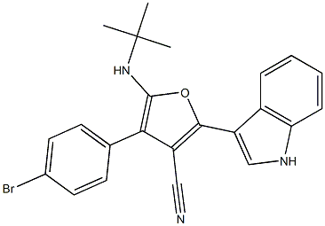 3-Furancarbonitrile,  4-(4-bromophenyl)-5-[(1,1-dimethylethyl)amino]-2-(1H-indol-3-yl)- Structure