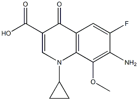 7-AMINO-1-CYCLOPROPYL-6-FLUORO-8-METHOXY-4-OXO-1,4-DIHYDROQUINOLINE-3-CARBOXYLIC ACID,,结构式