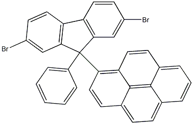 9-Phenyl-9-pyrenyl-2,7-dibromofluorene Struktur