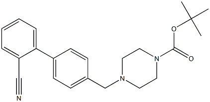 4-(2'-Cyano-biphenyl-4-ylmethyl)-piperazine-1-carboxylic acid tert-butyl ester Structure