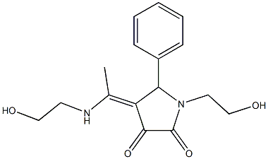 1-(2-hydroxyethyl)-4-{1-[(2-hydroxyethyl)amino]ethylidene}-5-phenyl-2,3-pyrrolidinedione,,结构式