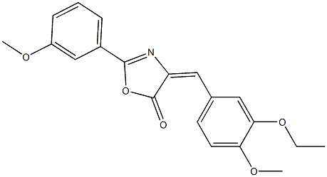 4-(3-ethoxy-4-methoxybenzylidene)-2-(3-methoxyphenyl)-1,3-oxazol-5(4H)-one Struktur