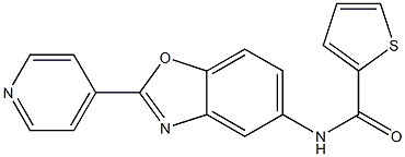 N-[2-(4-pyridinyl)-1,3-benzoxazol-5-yl]-2-thiophenecarboxamide 结构式