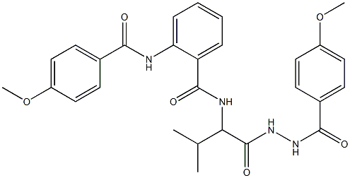 2-[(4-methoxybenzoyl)amino]-N-(1-{[2-(4-methoxybenzoyl)hydrazino]carbonyl}-2-methylpropyl)benzamide,,结构式