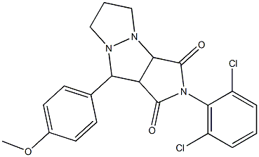 2-(2,6-dichlorophenyl)-9-(4-methoxyphenyl)tetrahydro-5H-pyrazolo[1,2-a]pyrrolo[3,4-c]pyrazole-1,3(2H,3aH)-dione Structure