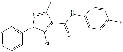 5-chloro-N-(4-fluorophenyl)-3-methyl-1-phenyl-1H-pyrazole-4-carboxamide,,结构式