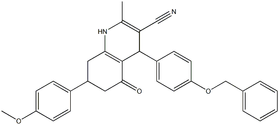 4-[4-(benzyloxy)phenyl]-7-(4-methoxyphenyl)-2-methyl-5-oxo-1,4,5,6,7,8-hexahydro-3-quinolinecarbonitrile