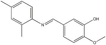 5-{[(2,4-dimethylphenyl)imino]methyl}-2-methoxyphenol 化学構造式