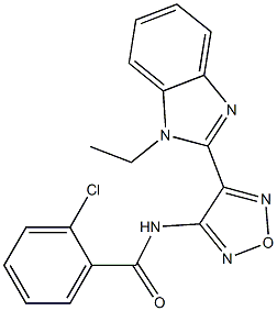 2-chloro-N-[4-(1-ethyl-1H-benzimidazol-2-yl)-1,2,5-oxadiazol-3-yl]benzamide Structure