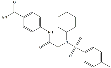 4-[({cyclohexyl[(4-methylphenyl)sulfonyl]amino}acetyl)amino]benzamide,,结构式