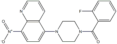 5-[4-(2-fluorobenzoyl)-1-piperazinyl]-8-nitroquinoline 化学構造式