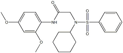 2-[cyclohexyl(phenylsulfonyl)amino]-N-(2,4-dimethoxyphenyl)acetamide,,结构式