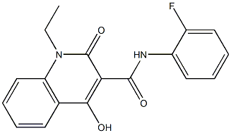 1-ethyl-N-(2-fluorophenyl)-4-hydroxy-2-oxo-1,2-dihydro-3-quinolinecarboxamide 化学構造式