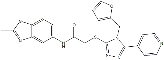 2-{[4-(furan-2-ylmethyl)-5-pyridin-4-yl-4H-1,2,4-triazol-3-yl]sulfanyl}-N-(2-methyl-1,3-benzothiazol-5-yl)acetamide