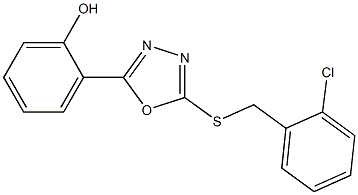 2-{5-[(2-chlorobenzyl)sulfanyl]-1,3,4-oxadiazol-2-yl}phenol 化学構造式