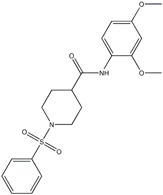 N-(2,4-dimethoxyphenyl)-1-(phenylsulfonyl)-4-piperidinecarboxamide 结构式