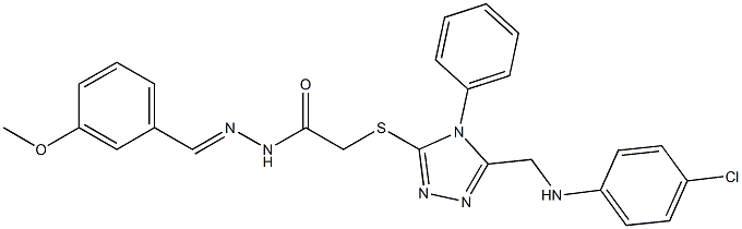 2-({5-[(4-chloroanilino)methyl]-4-phenyl-4H-1,2,4-triazol-3-yl}sulfanyl)-N'-(3-methoxybenzylidene)acetohydrazide