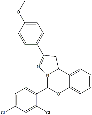 5-(2,4-dichlorophenyl)-2-(4-methoxyphenyl)-1,10b-dihydropyrazolo[1,5-c][1,3]benzoxazine Struktur