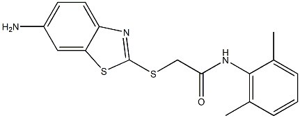 2-[(6-amino-1,3-benzothiazol-2-yl)sulfanyl]-N-(2,6-dimethylphenyl)acetamide Structure